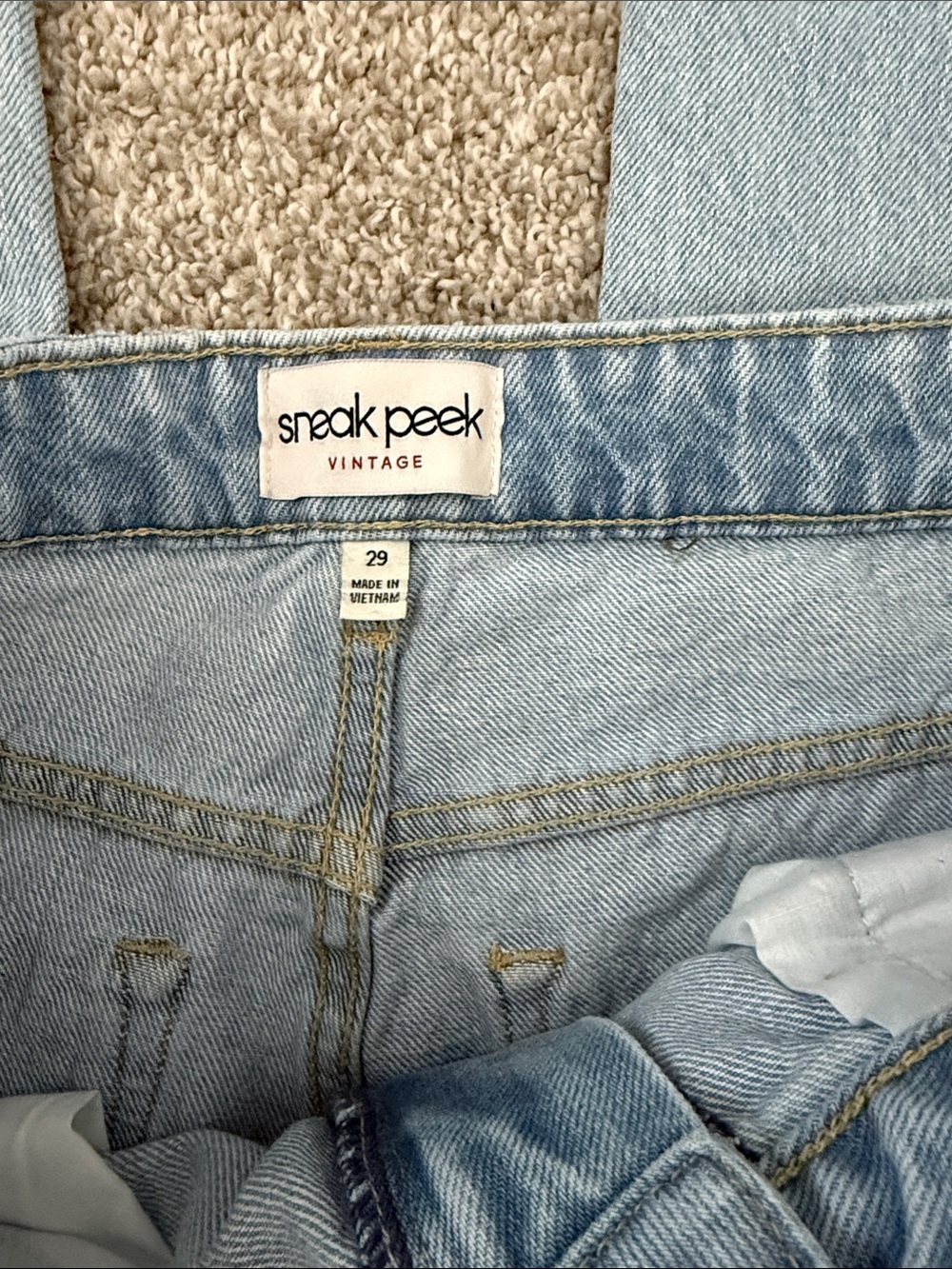 Sneak Peek Light Blue Distressed Straight-Leg Jeans - Picture 6 of 7
